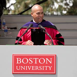 Massachusetts Govenor Deval Patrick, 141st Boston University BU commencement speaker