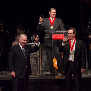 President Robert A. Brown, Robert A. Knox, and Richard C. Shipley at the Campaign for Boston University Gala