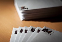 stack of stamped envelopes