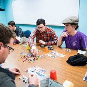 Students  in the BU Board Games Club playing strategy board games