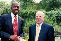 Raymond L. Baubles Jr (right) established a scholarship in memory of his longtime partner, Ben Lambert (CAS’55) (left)