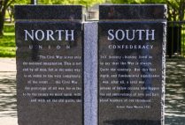 a monument showing the line between the union and confederacy