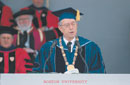 President Jon Westling delivers BU's 129th Commencement address. Photo by Albert L'Étoile