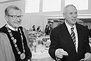 Chancellor John Silber and President-elect Daniel Goldin at Matriculation. Photo by Kalman Zabarsky