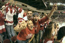 BU Hockey Fans.  Photo by Vernon Doucette.