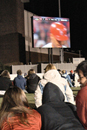 More than 1,500 students showed up at Nickerson Field last October to watch game 4 of the World Series on a giant screen. On Sunday, February 6, the Super Bowl will be telecast at Agganis Arena. Photo by Albert Ltoile