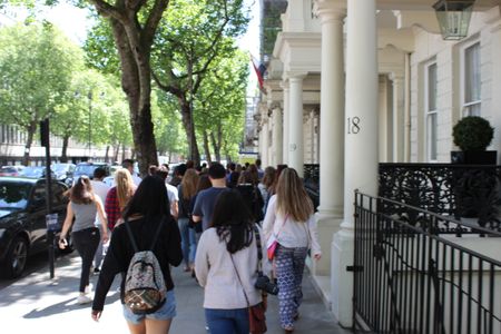 Not long after arriving, it's time to take a walking tour of the neighborhood. Photo by Ross Hurlock