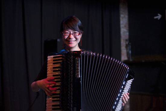 Marie Abe Marie Abe, Debo Band, accordion, squeezbox, Boston University Assistant Professor of Music, ethnomusicology