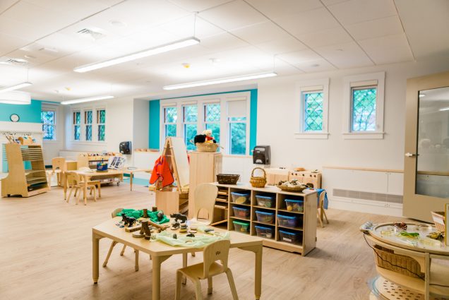 A photo of classroom space at the new BU Children's Center