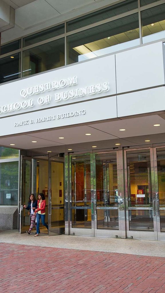 Photo: The outside of the Questrom School of Business building at BU
