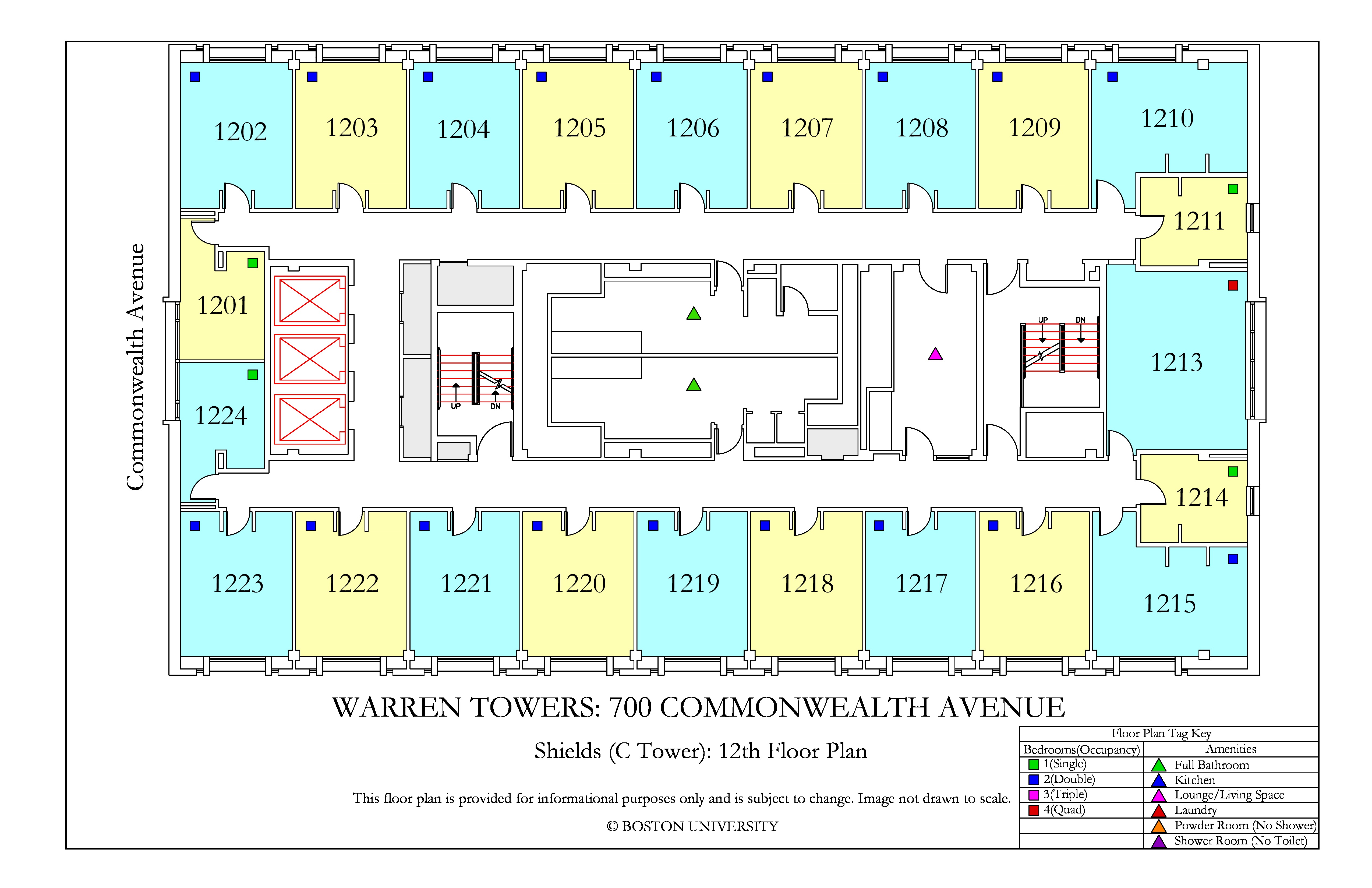 Warren Towers Floor 12 C Tower Boston University Housing 