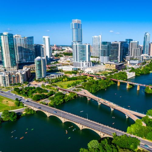 Austin, TX from above the city