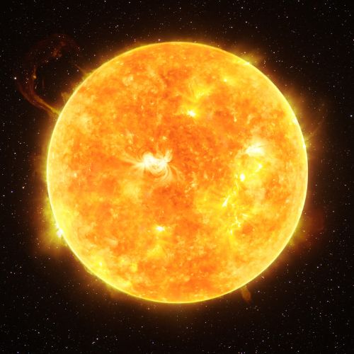 A close-up image of the Sun.