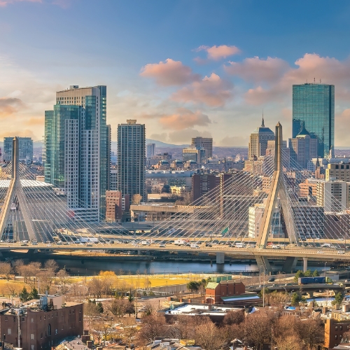 Downtown Boston urban skyline.