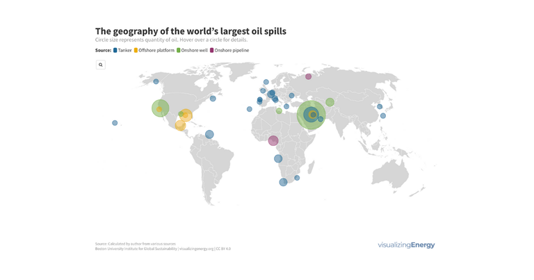 The geography of the world’s largest oil spills