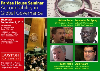 Pardee House Seminar to Accountability in Global Governance