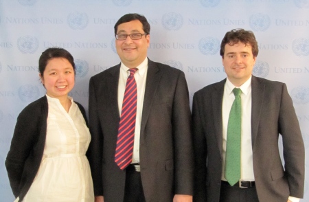 Elaine-Adil-Miquel-UN Elaine Teng, Adil Najam and Miquel Munoz at the United Nations.