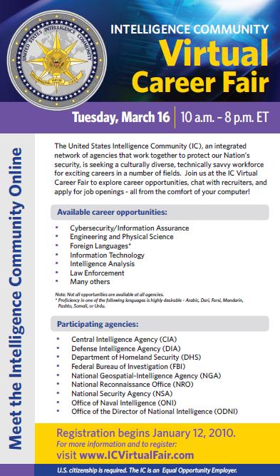 intelligence community virtual career fair