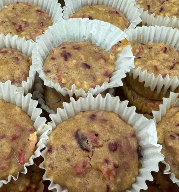 To show the cranberry orange mini muffins that where served to students during the Test Choice Kitchen.