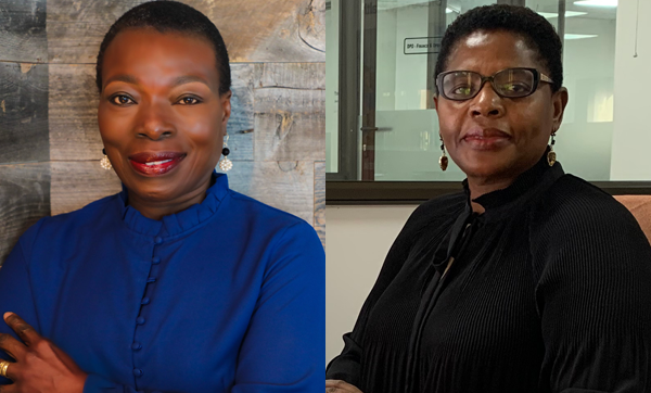 Side-by-side headshots of Kate Onyejekwe (left) and Muka Chikuba-McLeod (right)