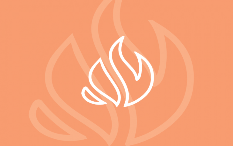 flame icon on orange background