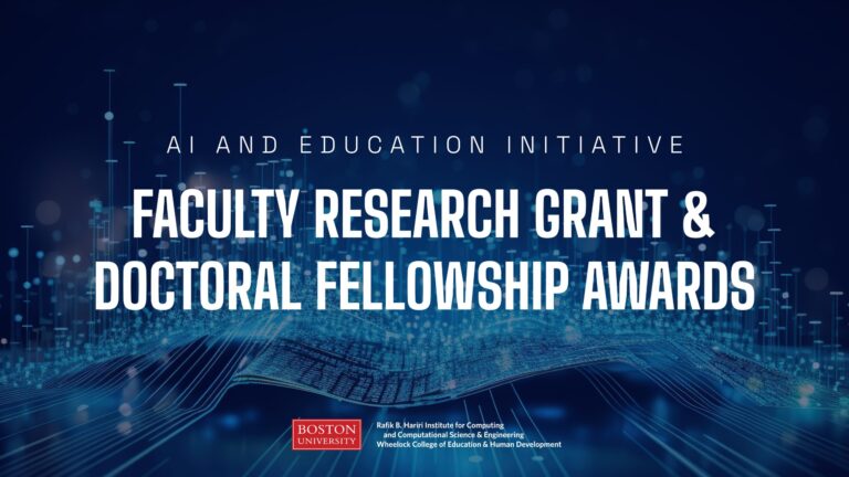 A graphic saying: AI and Education Initiative--Faculty Research Grant & Doctoral Fellowship Awards