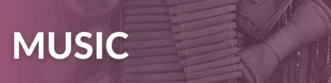 Image of purple "Music" banner