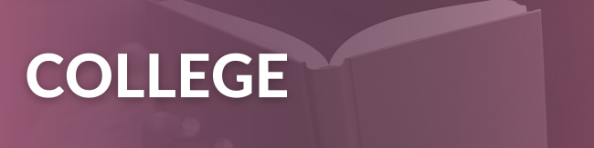 Image of purple "College" banner