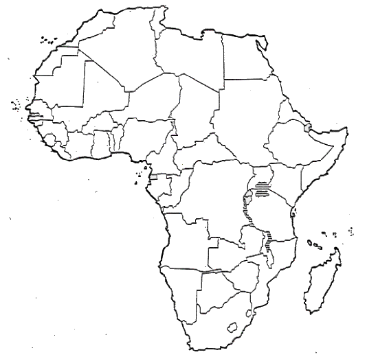 Africa Map Drawing Sketch Coloring Page