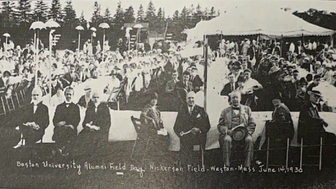 All alumni day, Nickerson Field, 1930. Photo by Boston University Photography.
