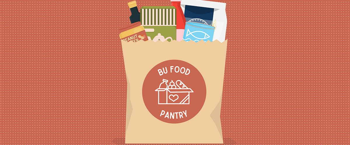Food pantry bag filled with items