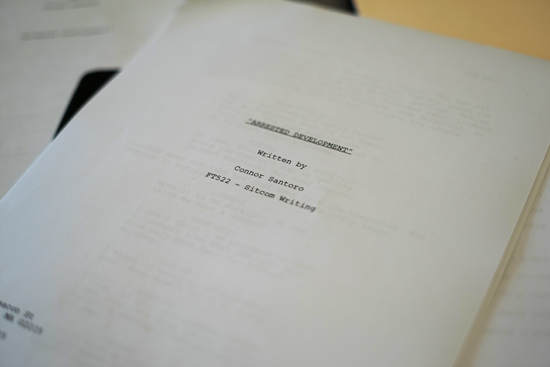 Students penned a scene for Arrested Development in Paul Schneider’s situation comedy class.