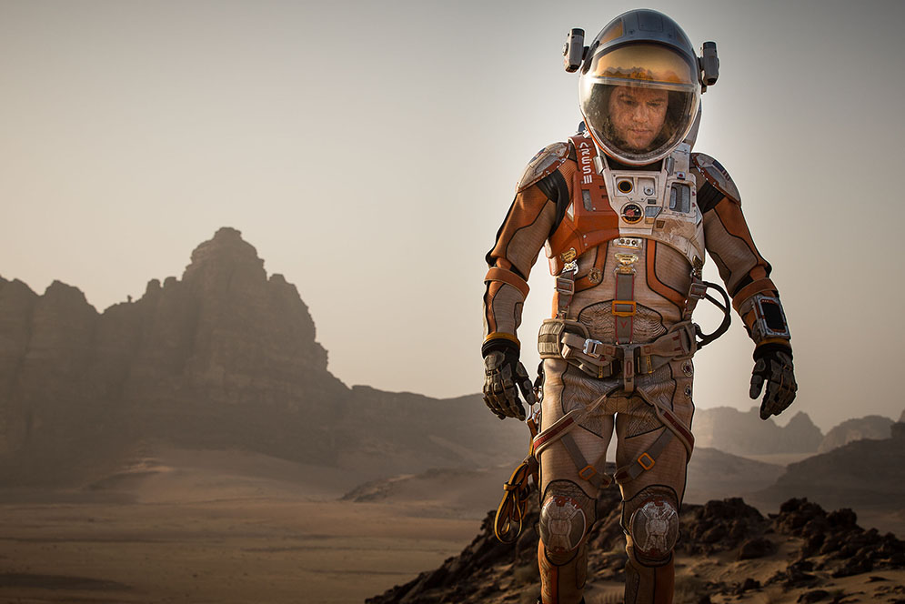 In the new sci-fi blockbuster <span style="font-style:normal">The Martian</span>, Matt Damon plays botanist Mark Watney, who gets stranded on Mars and survives through scientific ingenuity and derring-do. Photo by Aidan Monaghan