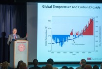 Professor Anthony Janetos gives a presentation at the BU ACSRI Forum on Climate Change Adaptation and Mitigation