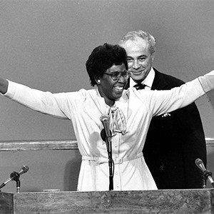 Barbara Jordan, delivers the keynote address at the 1976 Democratic National Convention