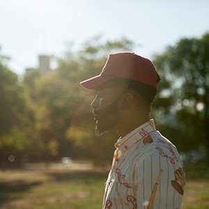 Side profile shot of Joshua Hinnant