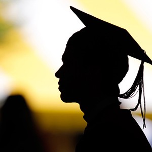 silhouette of graduate