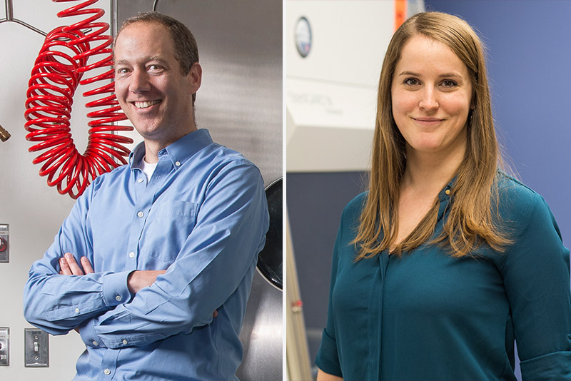 John Connor, associate professor of microbiology at BU’s National Emerging Infectious Diseases Laboratories (NEIDL), and Emily Speranza, National Science Foundation Graduate Research Fellowship Program fellow at Boston University