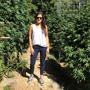 Rosie Mattio at a cannabis farm in California