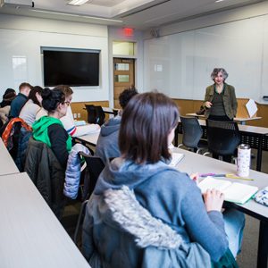 Shahla Haeri and her students in the class Women in the Muslim World