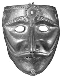 Iron and steel war mask made in the late 15th century, possibly in Akkoyunlu, a state founded by Turkoman tribes in 1350 and stretching from the Caspian Sea to modern-day Syria during its 15th-century heyday.