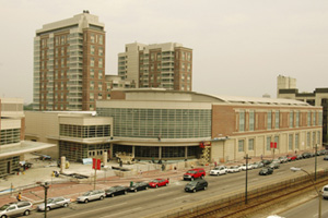 BUs recent construction projects include the John Hancock Student Village. Photos by BU Photo Services