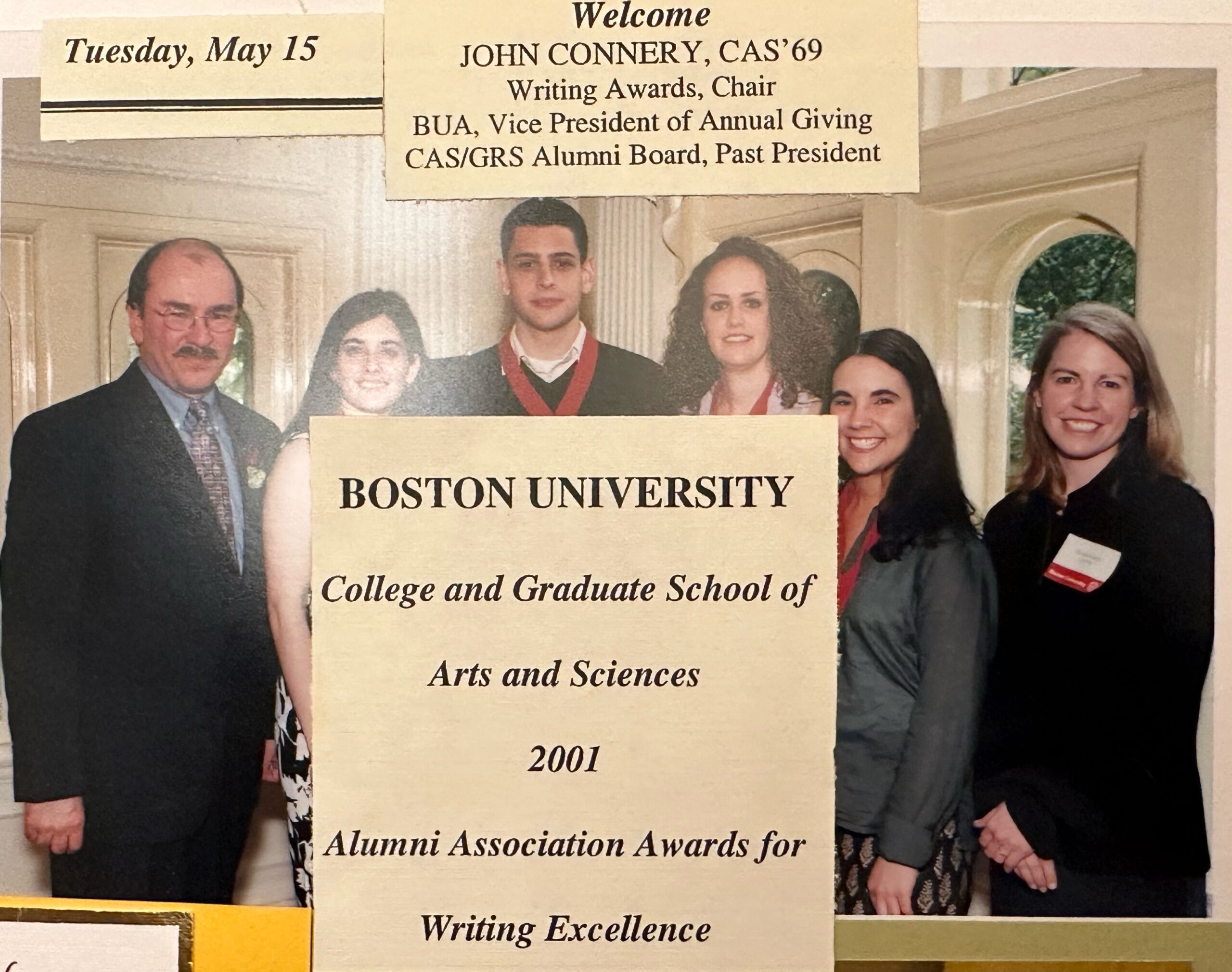 Giblin with John W. Connery (CAS'69), at an Arts & Sciences Alumni Council awards ceremony.