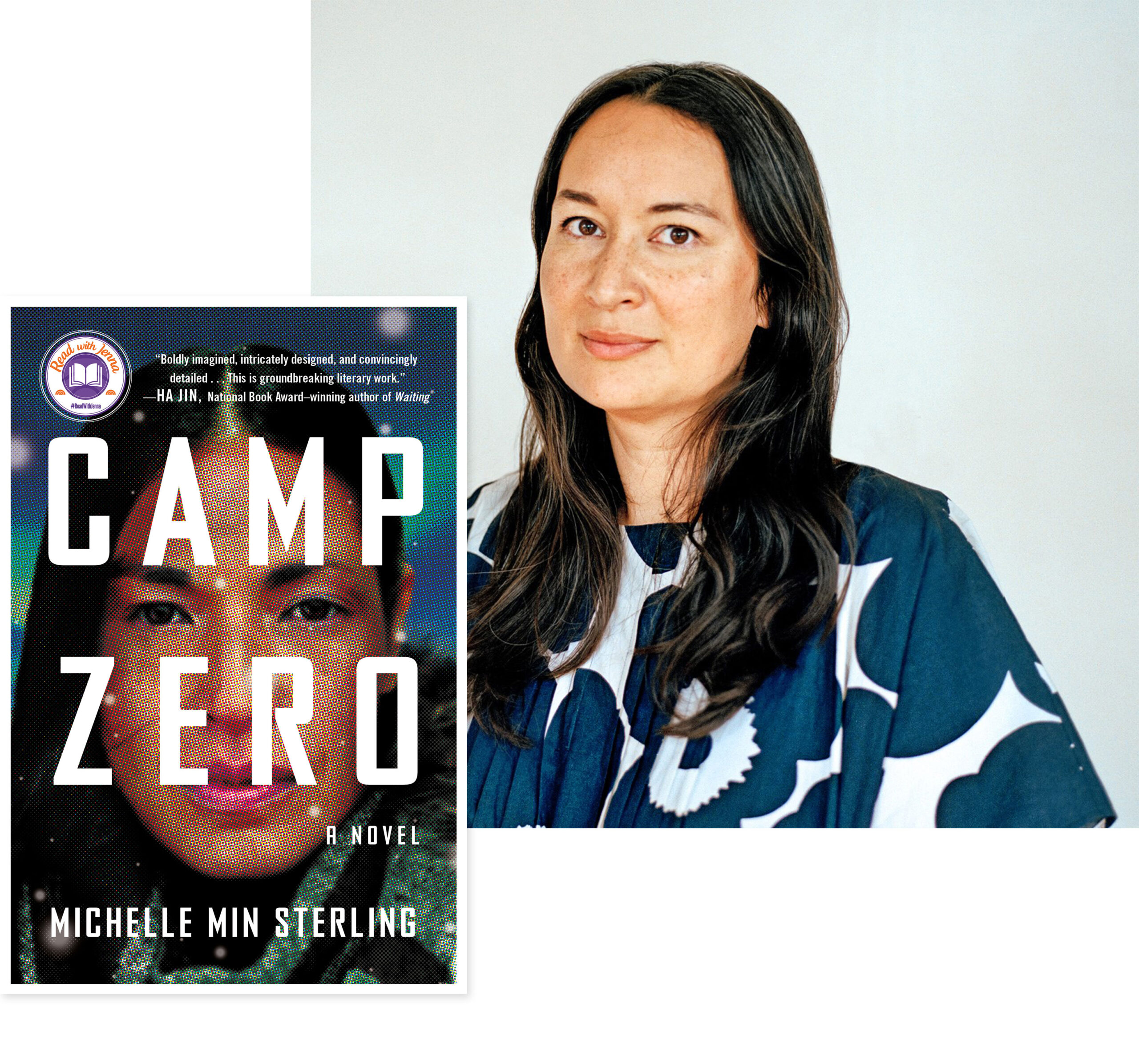 Michelle Min Sterling with her book, Camp Zero