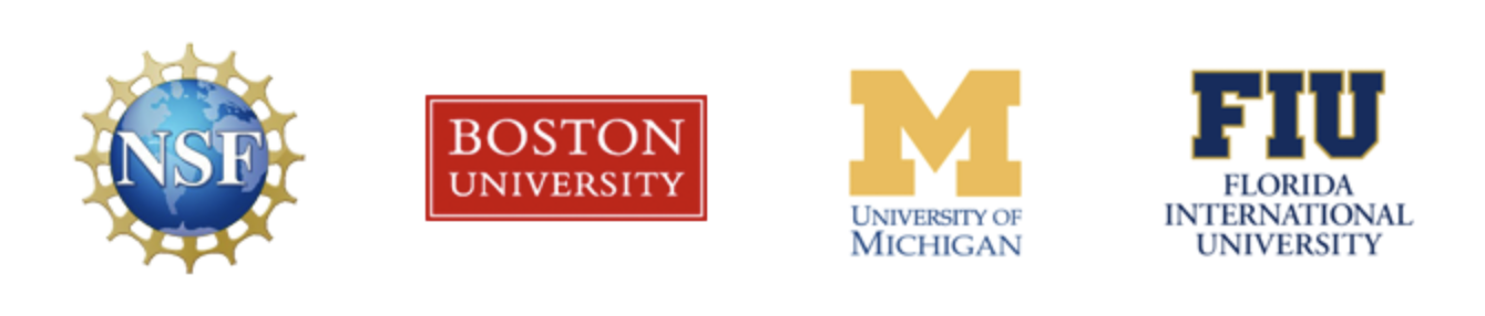 NSF, BU, UM, and Florida logos