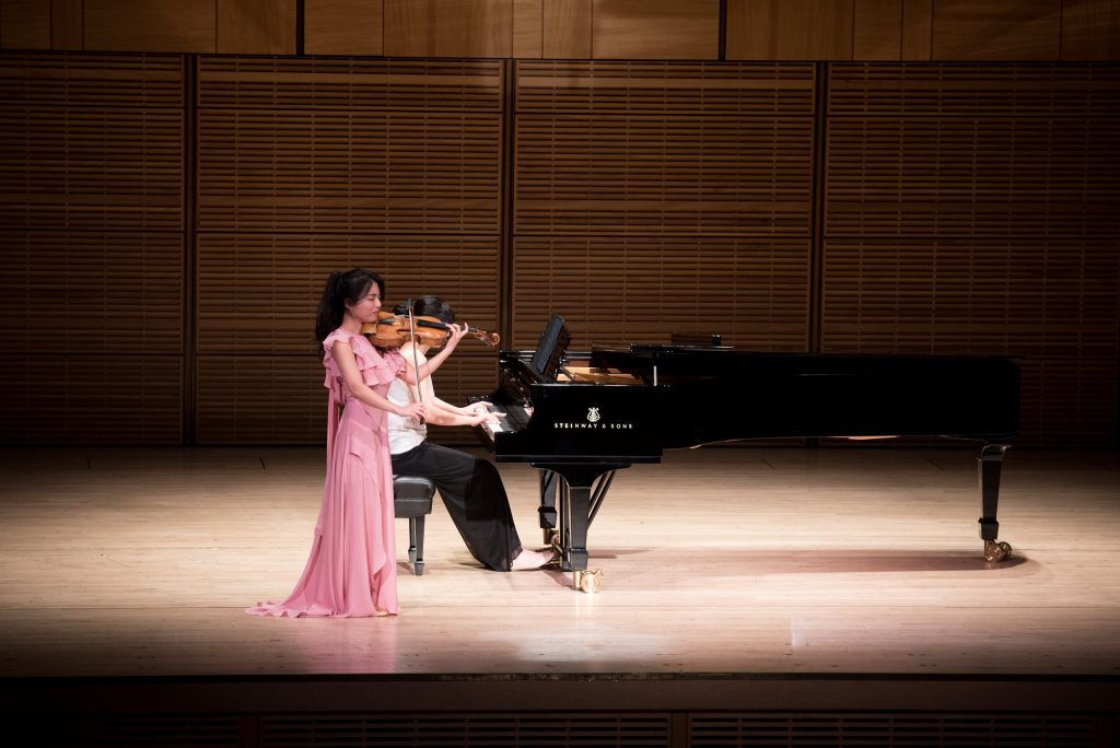 Violin student performing at Carnegie Hall in New York City