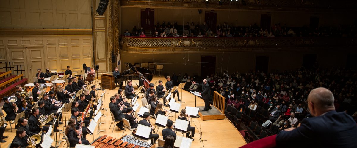 BU music students performing at Symphony Hall, Boston