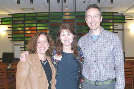 Dr. Lynn Hallstein (L), Dean Natalie McKnight (C), and Prof. Neal Levitt (R) pose for a photo after receiving the Peyon Richter and Dr. Ismael Sensel awards, respectively.