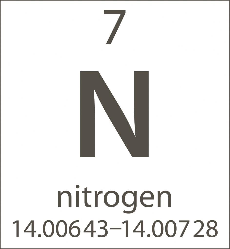 Nitrogen Sample From the Peroidic Table of Elements in the Chemistry