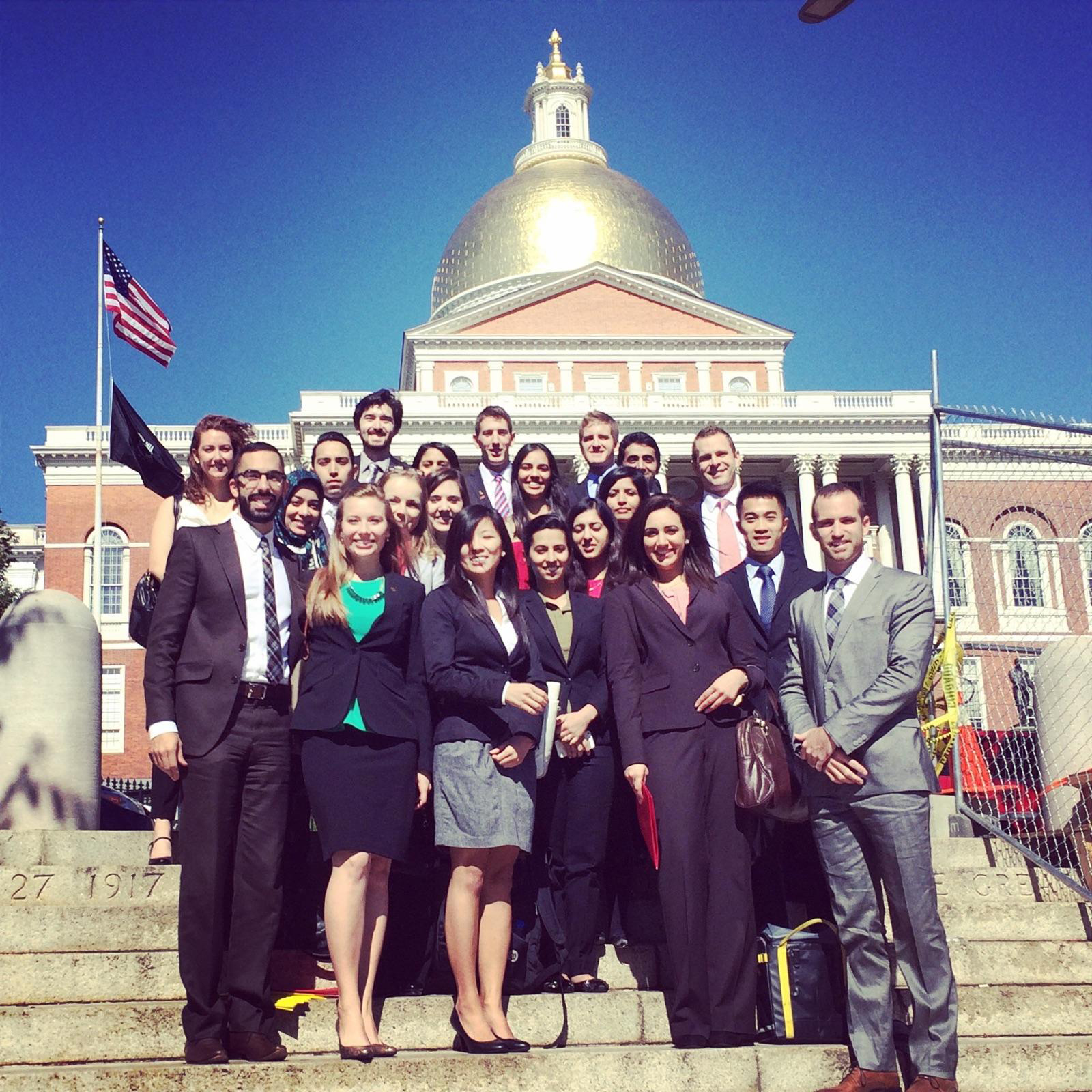 ASDA District 1 members on the steps of the Massachusetts State House